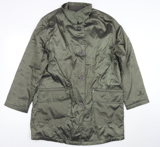 London Fog Women Green M Long Button Overcoat Jacket