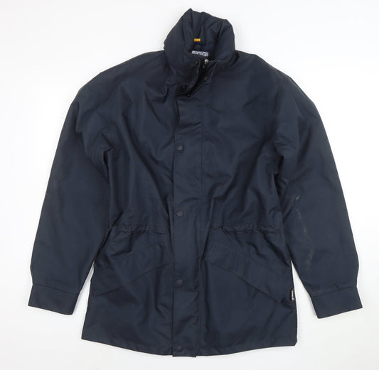 Siggi Men's Blue Waterproof Hooded Rain Coat Jacket Size S Regular Fit