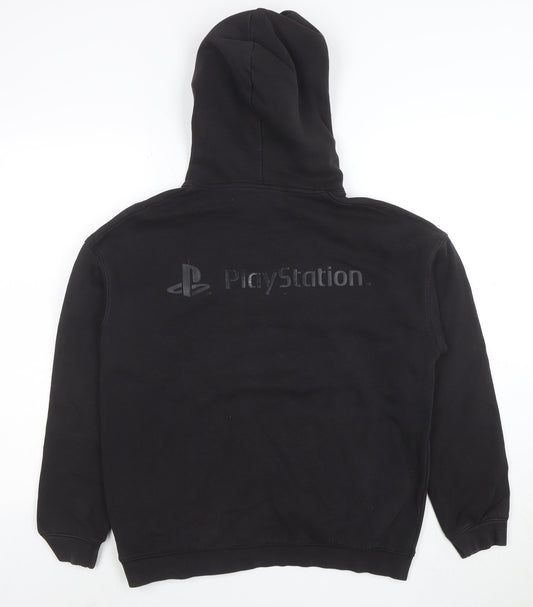 H&M Boys Black PlayStation Pullover Hoodie Size 14+ Cotton Blend