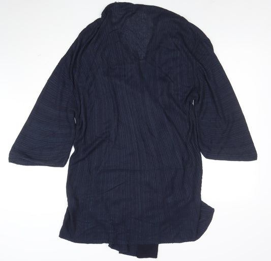 Marks and Spencer Per Una Women's Blue Knit 3/4 Sleeve Open Cardigan M