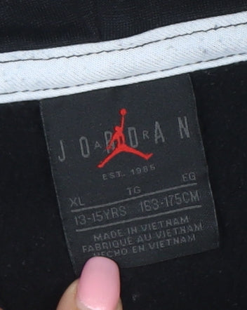 Jordan Boys Black Pullover Hoodie XL 13-15 Years Graphic Print Logo