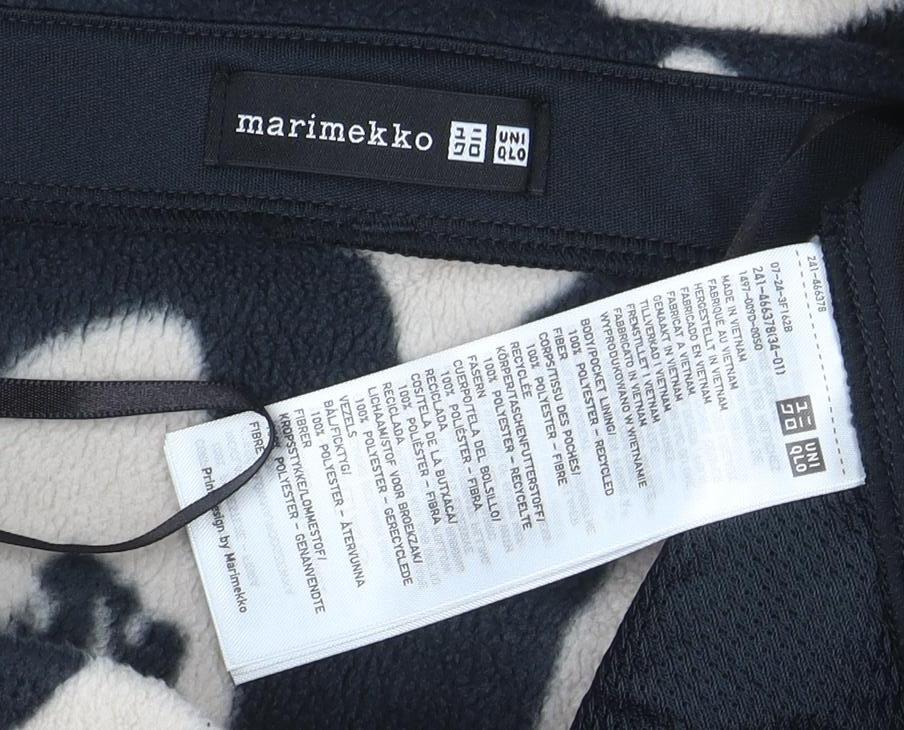 Uniqlo x Marimekko Women’s Black Beige Fleece A-Line Skirt M