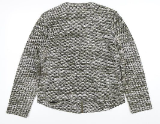 Via Appia Women Green Knit Full Zip Cardigan Size 14 Classic Style
