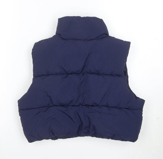 H&M Divided Women’s Blue 3XS Puffer Waistcoat Sleeveless Gilet