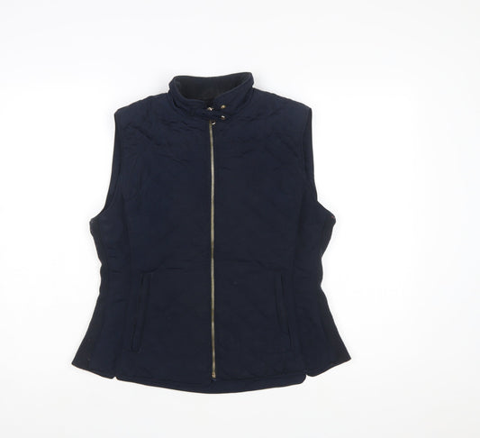 Zara Woman Blue Quilted Sleeveless Waistcoat Women's L