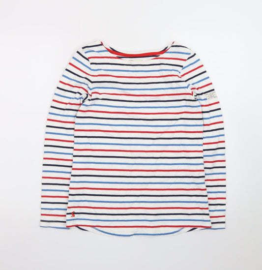 Joules Women's Multicoloured Striped Long Sleeve Cotton T-Shirt Size 8