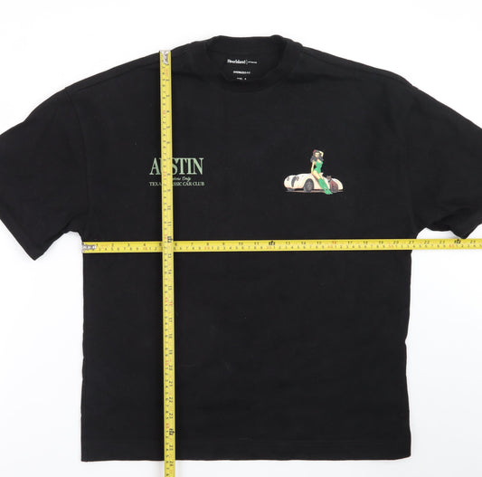 River Island Men's Black Austin Texas Car Club Oversized T-Shirt Size S