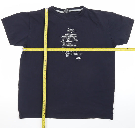 Trespass Mens Blue Graphic Outdoor T-Shirt Size M Lightweight Cotton