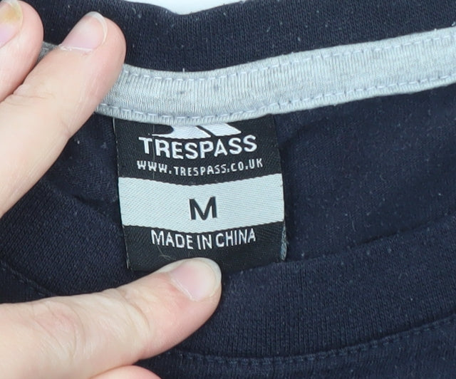 Trespass Mens Blue Graphic Outdoor T-Shirt Size M Lightweight Cotton