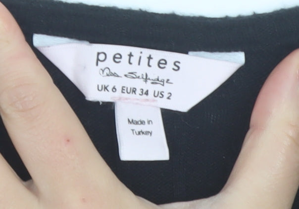 Additional view of Miss Selfridge Petites Black Bodycon Long Sleeve Knit Dress UK 6