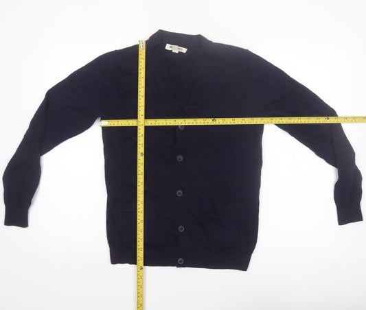 Goodthreads Women's Blue Merino Wool Cardigan Small V-Neck Knit