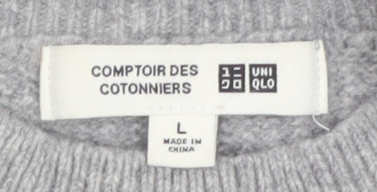 Uniqlo Women’s Grey Wool Crew Neck Pullover Jumper L