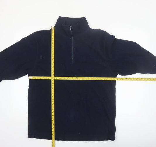 Oak Valley Men's Blue Half Zip Fleece Jumper Size M