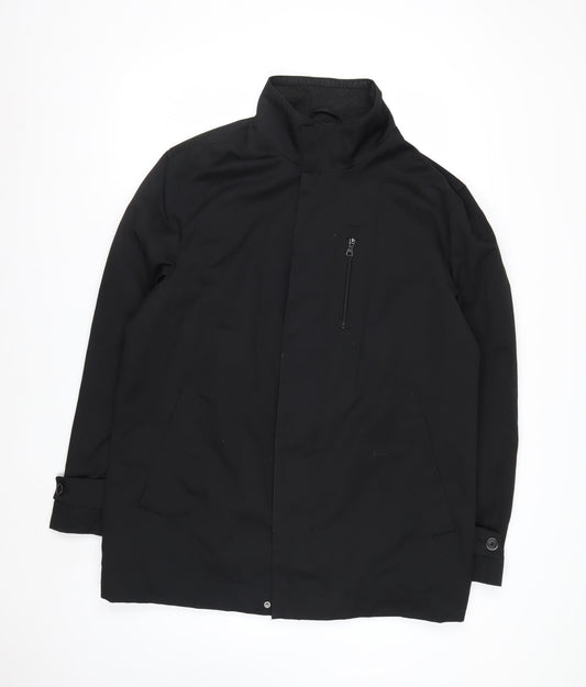 Marks and Spencer Men's Black Waterproof Mid-Length Coat Size M