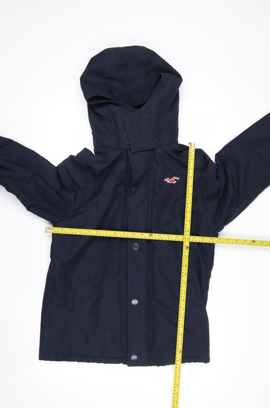 Hollister Men’s Blue All-Weather Hooded Parka Jacket Size M