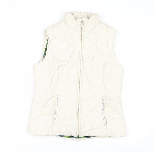Marks and Spencer Per Una Women Ivory Quilted Water Repellent Waistcoat Size S
