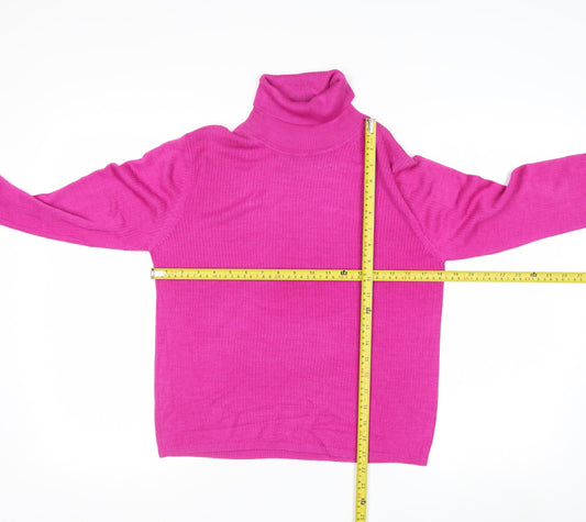 August Silk Womens Pink Roll Neck Long Sleeve Jumper M