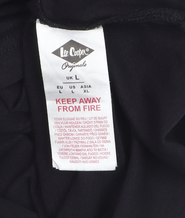 Lee Cooper Men's Black Cotton Crew Neck Short Sleeve T-Shirt L