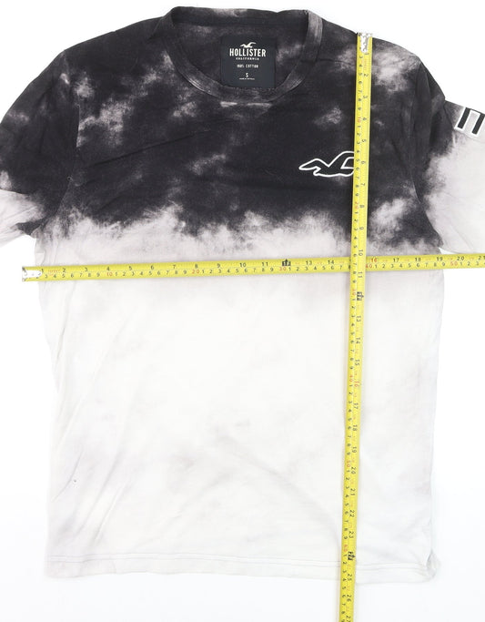 Hollister Men's Black Tie-Dye Long Sleeve Cotton Top Size S