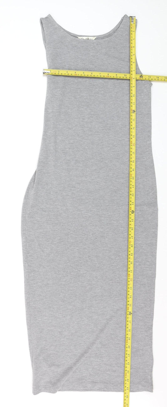 Miss Selfridge Women’s Grey Sleeveless Bodycon Midi Dress Size 10