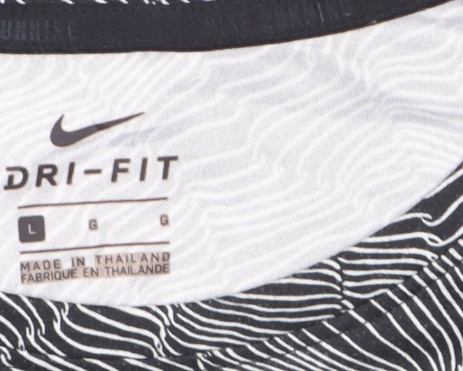 Nike Women's Black Dri-Fit Running T-Shirt Size L Lightweight Activewear Top