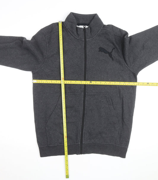 Puma Men's Grey Full Zip Sweatshirt M Regular Fit Fleece