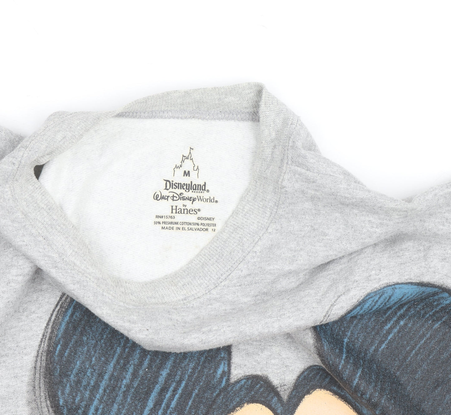 Disney Hanes Womens Grey Mickey Mouse Pullover Sweatshirt M