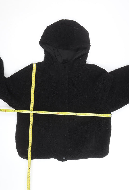 Threadbare Mens Black Fleece Full Zip Hoodie Size L Winter Warm