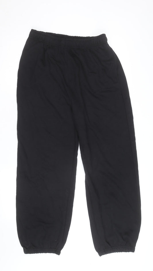 BoohooMAN Men's Black Jogger Sweatpants L Regular Fit Fleece Activewear