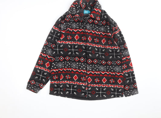 Weekend Edition Men's Multicoloured Fleece Jacket Size M Fair Isle Pattern