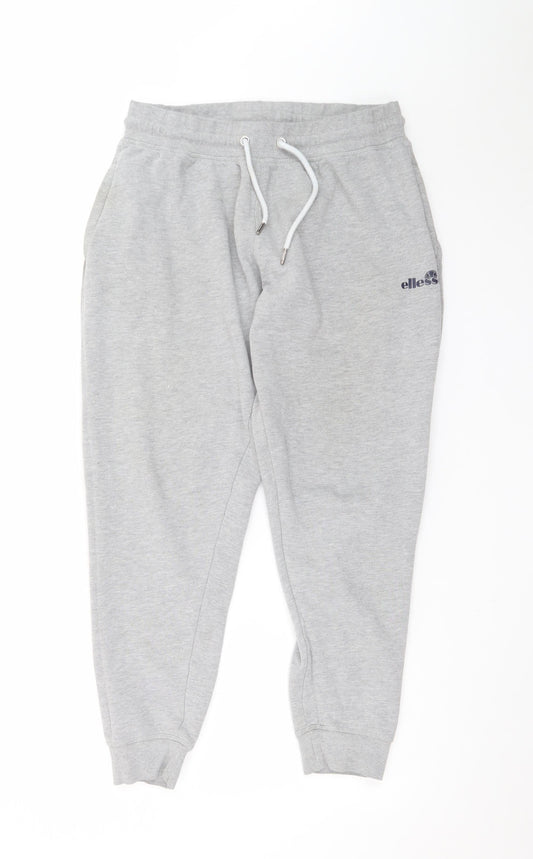 Ellesse Men's Grey Jogger Trousers L Regular Fit Casual Fleece