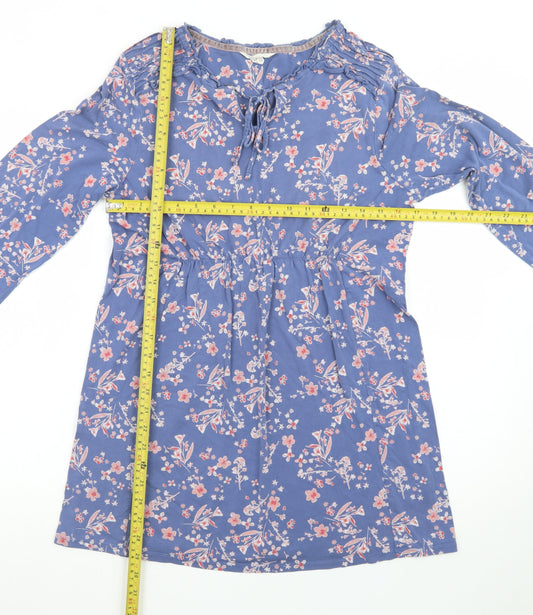 White Stuff Women Blue Floral A-Line Knee Length Dress Size 14