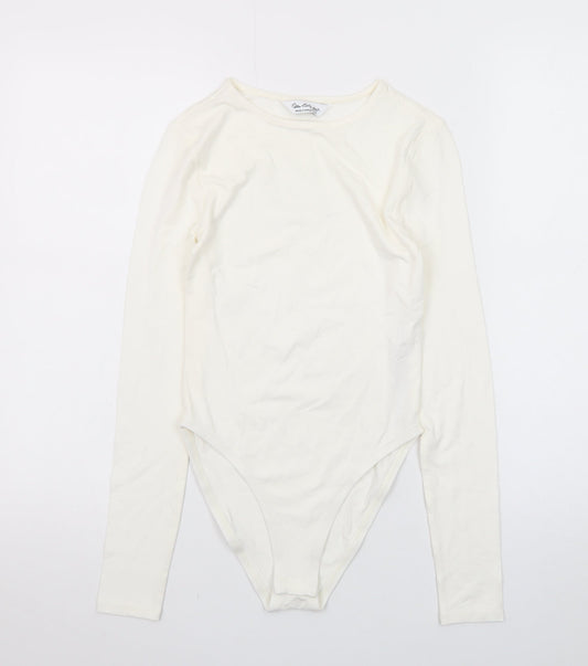 Miss Selfridge Women’s Ivory Long Sleeve Slim Fit Bodysuit UK 8