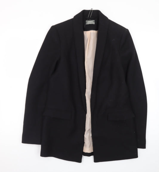 Oasis Women's Black Shawl Collar Long Blazer Size 8