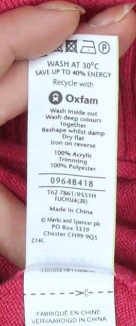 Marks and Spencer Per Una Women’s Pink 3/4 Sleeve Round Neck Jumper Size 20