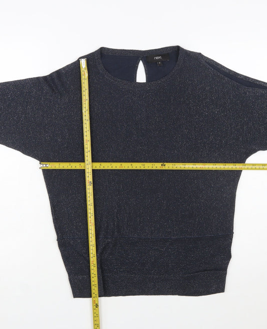 Next Women’s Blue Glitter Knit Pullover Jumper Size 10