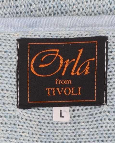 Orla from Tivoli Women Blue L Asymmetric Button Cardigan