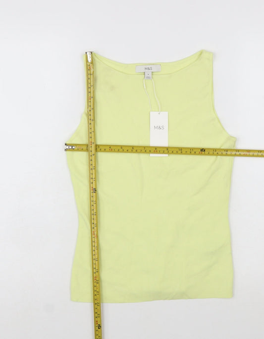 Marks and Spencer Women’s Yellow Tank Top Size M Basic Knit