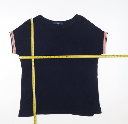 Next Women Blue Short Sleeve Knit Pullover Jumper Size 12