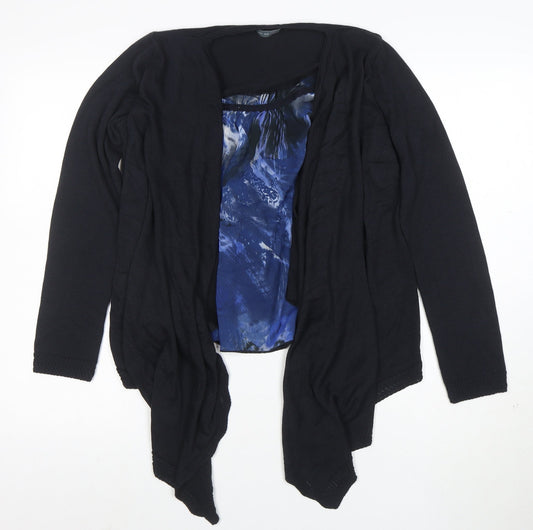 Per Una Women Black Size 12 Long Sleeve Wrap Tunic Top