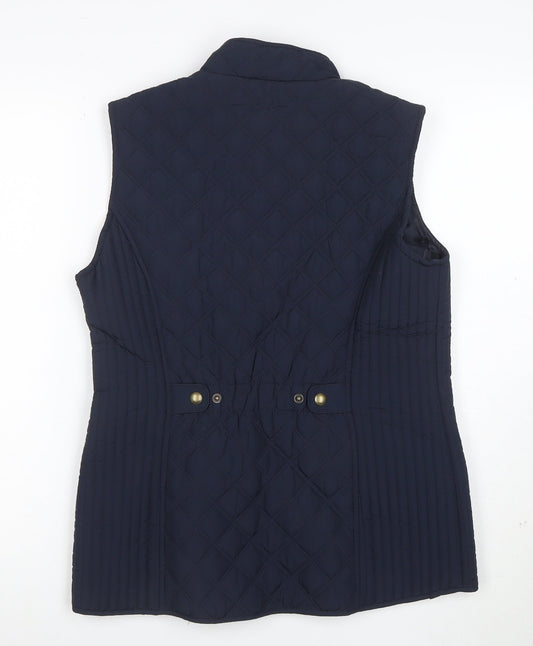 Joules Women's Blue Quilted Waistcoat UK 12 Sleeveless Gilet