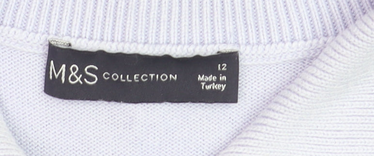Marks and Spencer Women’s Powder Blue Collared Knit Jumper Size 12