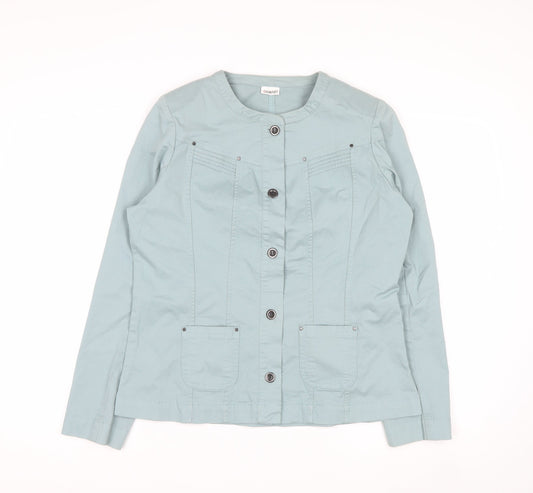 Damart Women’s Green Cotton Blend Button Jacket Size 14