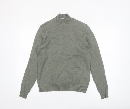 Vila Women Grey Mock Neck Knit Pullover Jumper M