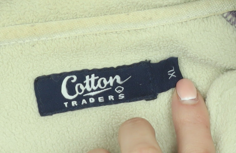 Cotton Traders Mens Purple XL Fleece Full Zip Jacket