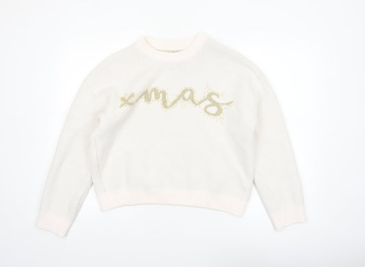 ASOS DESIGN Women’s Ivory Xmas Pullover Jumper Size 10