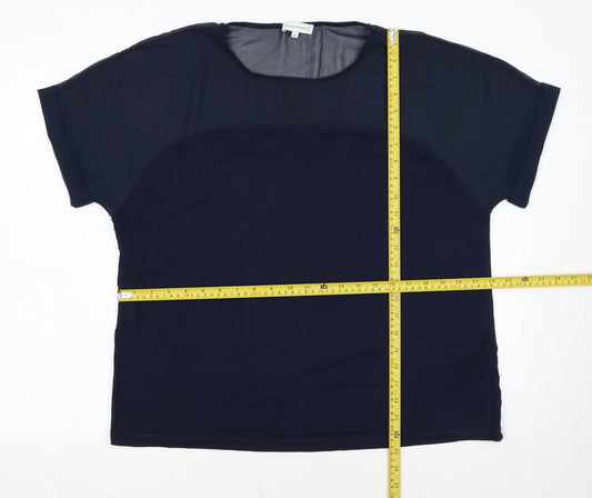 Warehouse Women’s Blue Short Sleeve Crew Neck Blouse Size 18