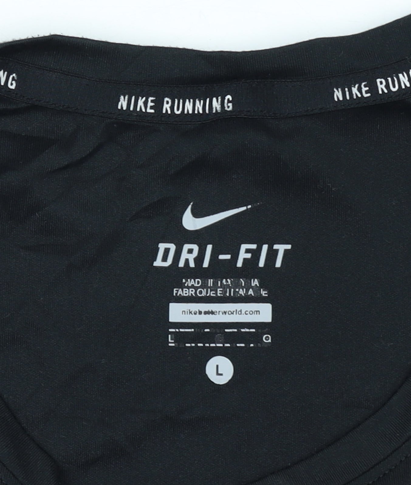 Nike Womens Black Dri-FIT Running T-Shirt Size L