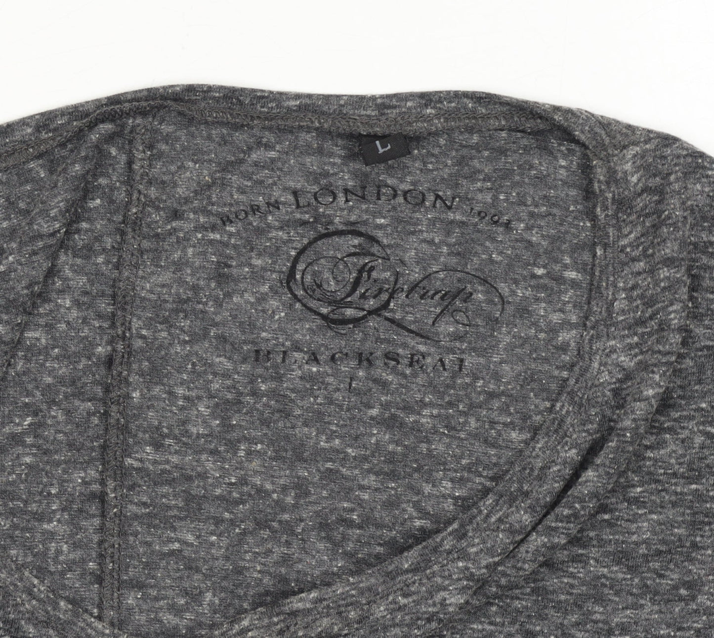 Lipsy Women’s Grey Beaded V-Neck 3/4 Sleeve Jersey T-Shirt Size L