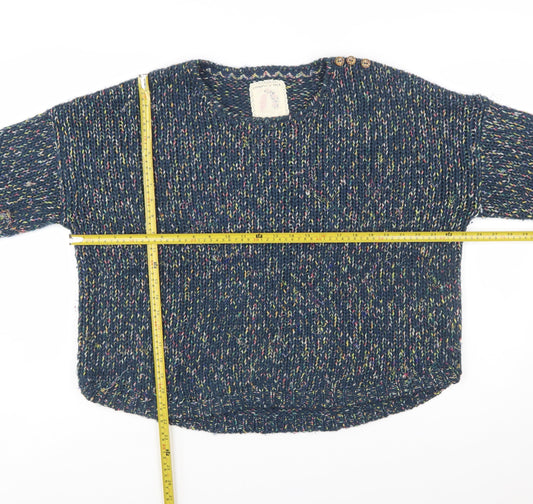 Mantaray Women’s Blue Chunky Knit Crew Neck Pullover Jumper Size 20